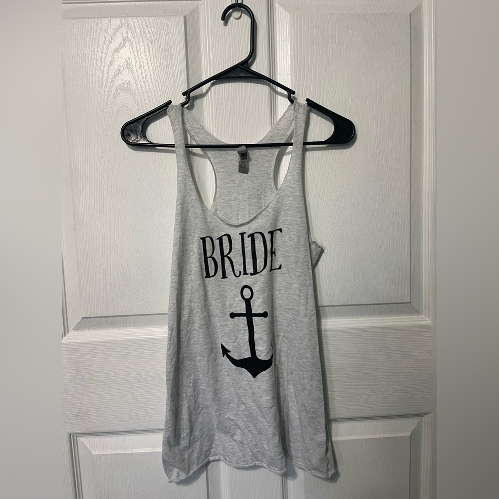 Next Level Apparel Light Gray 'BRIDE' Anchor Tank Top